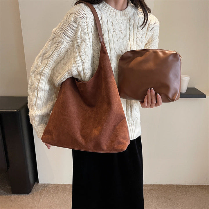 Luna | Suede Bag with Wallet