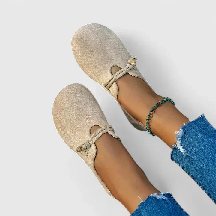 Olivia | Soft Wide-Toe Loafers with Elegant Rope Detail