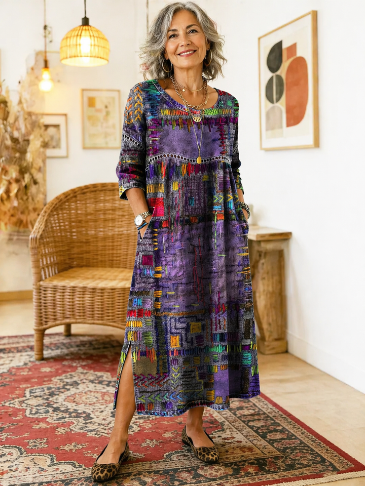 Manuela | Ethnic Patchwork Denim Dress