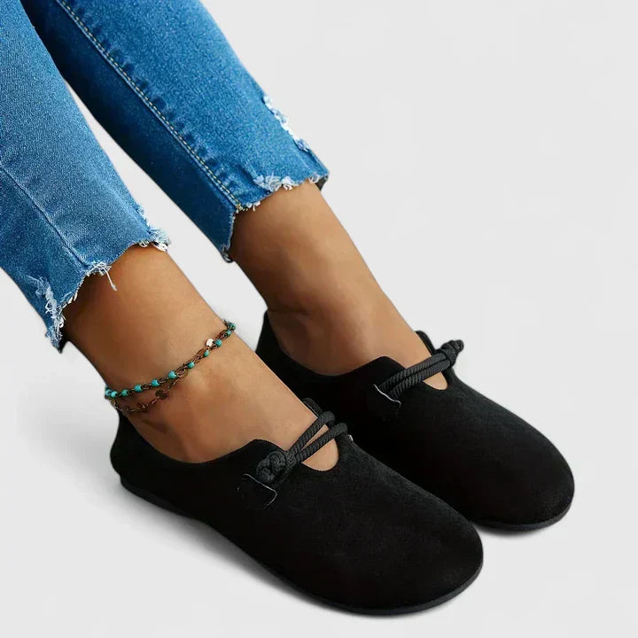 Olivia | Soft Wide-Toe Loafers with Elegant Rope Detail